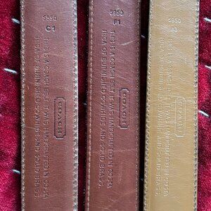 3 Coach Men's Leather Belts size 36 Made in Costa Rica